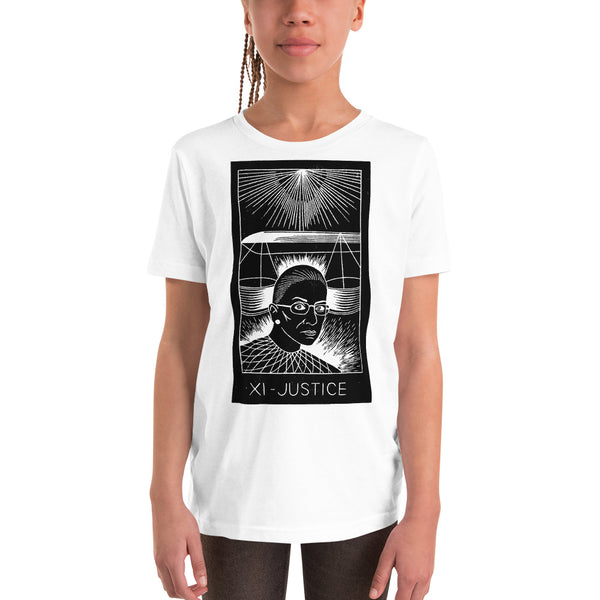 IX - Justice / Ruth Bader Ginsburg tee in youth sizes by Rasteroids Design.