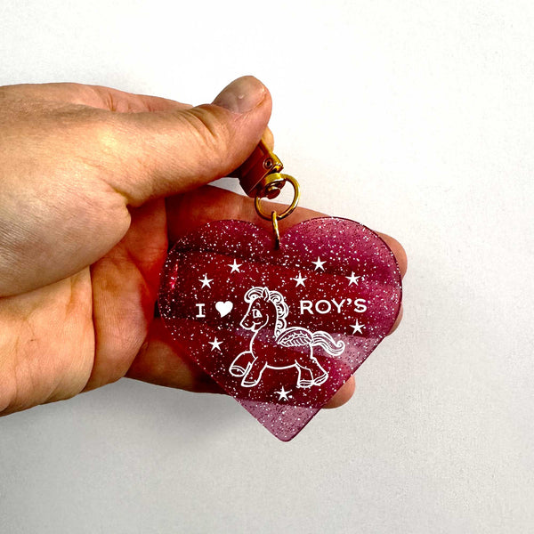 I Heart Roy's Glitter Keychain