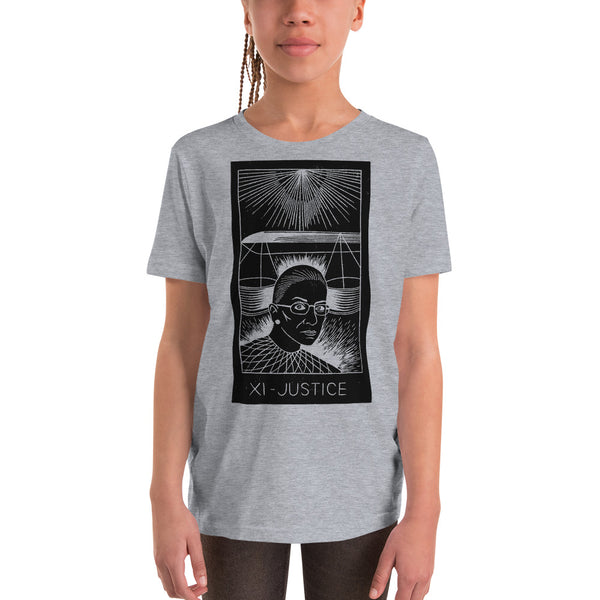 IX - Justice / Ruth Bader Ginsburg tee in youth sizes by Rasteroids Design.