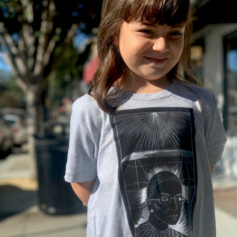 IX - Justice / Ruth Bader Ginsburg tee in youth sizes by Rasteroids Design.
